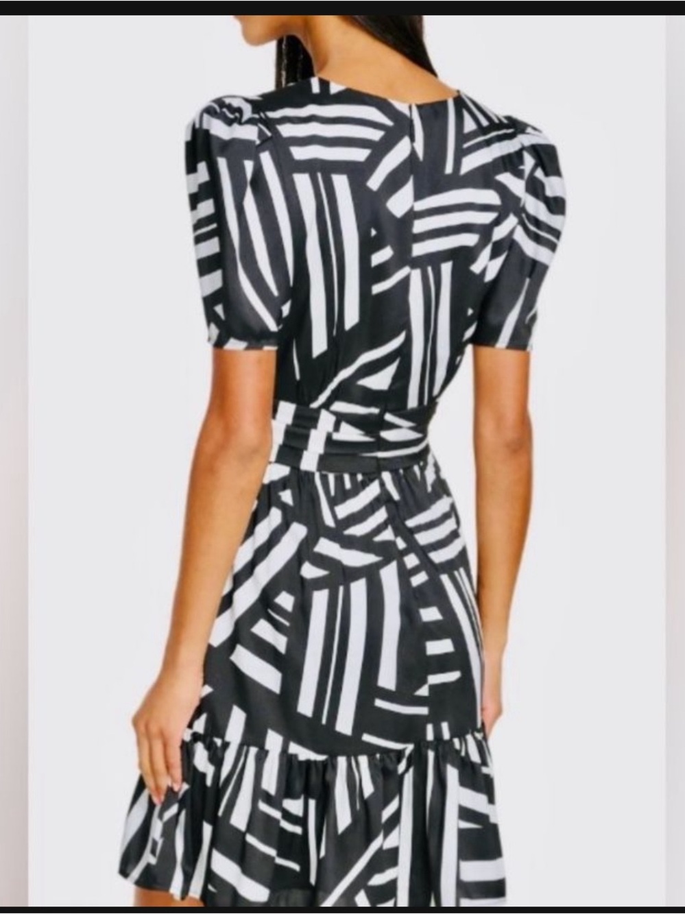 New Karl Lagerfeld dress midi flowing zipper back short sleeve size 14